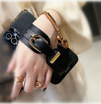 Wrist Strap Plain Leather Pattern Anti Fall Protective Cover