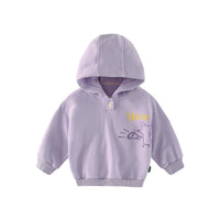 Cartoon Printed Casual Rib Windproof Hooded Sweater