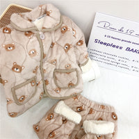 Children's Pajamas Three-layer Thickened Coral Fleece Suit
