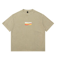 Men's Foam Color Printing Wash Short-sleeved T-shirt