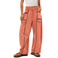 Women With Drawstring Waist Casual Pants
