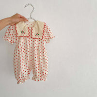 Korean Style Full Printed Dots Short Sleeved Kazakhstan