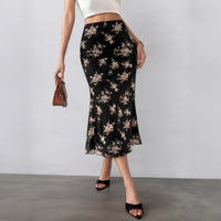 Ruffled Hemline Mid-length Sheath Skirt