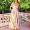 Strap Graffiti Print Swing Dress Women