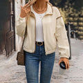 Contrast-Trim Cardigan Jacket For Women