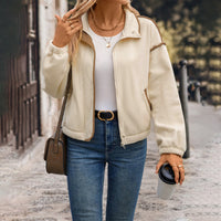 Contrast-Trim Cardigan Jacket For Women