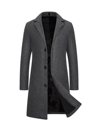 Long Solid Color Single Breasted Windbreaker Fabric