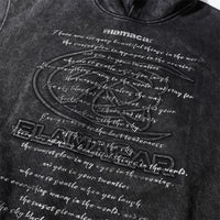 Men's Letter Printed Distressed Hooded Niche Design High Street Fashionable Loose Sweater
