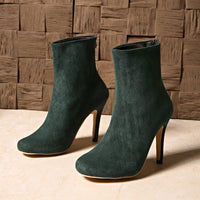 Womens Stylish Figure-flattering Suede High-heeled Ankle Boots