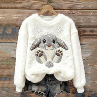 AutumnWinter Patterned Fleece Sweatshirt With Printed Design