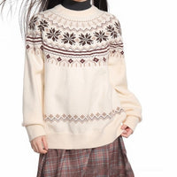 Round-neck Knitted Sweater For Fall And Winter