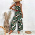 Womens Flowy High-end Printed Cami Jumpsuit