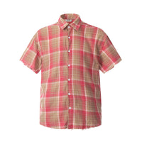 Plaid Short-sleeved Shirt Men's Loose Casual