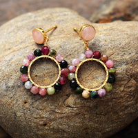 Tourmaline Crystal Purely Handmade Earrings
