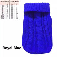 Knitted pet clothing for hairless cats