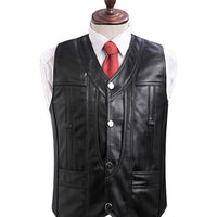 Middle-aged And Elderly Men's Top Layer Leather Vest For Fishing
