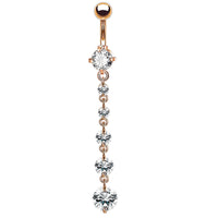 Fashion Creative Six-link Zircon Umbilical Button