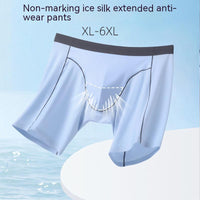 Men's Ice Silk Lengthened Sports Wear-resistant Pants Antibacterial Seamless Underwear