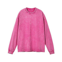 American Retro Double Yarn Cotton Worn Looking Washed-out T-shirt Top