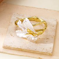 European American Hot Selling Bracelet, Exaggerated Metal Color Block Flower Horseshoe Lily Of The Valley Opening Bangle