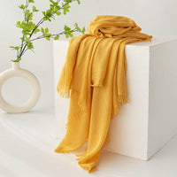 Strict Selection Summer Cotton And Linen Scarf Solid Color Simple Sun Protection