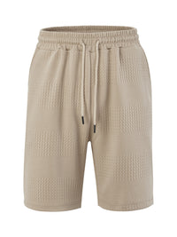 Loose Large Horizontal Stripe Jacquard Fabric Men's Casual Shorts