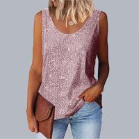 Women's Sequined Loose Crew-Neck Top