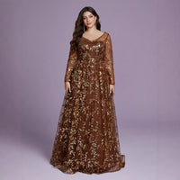 New Slim-fit V-neck Long-sleeve Cocktail And Ball Gown
