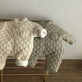 Retro Rhombus Wave Pattern Coat Baby Boy Round Neck All-matching Jumpsuit