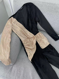 Women's Fashion Temperament Commute High Waist Sequined Jumpsuit