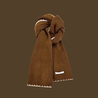 Warm Christmas Red Knitted Scarf