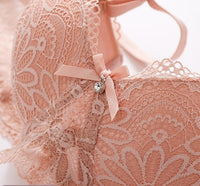 Women's Half Cup Lace Steel Ring Gathering Underwear