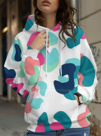 Graffiti Gradient 3D Printed Women's Hooded Sweatshirt