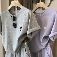 Women's Fashion Casual Loose Short-sleeved T-shirt Shorts Set