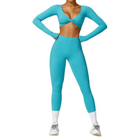 Women's Solid Color Speed Drying Yoga Exercise Set