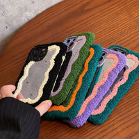 Plush Lamb Hair Mirror Mobile Phone Case