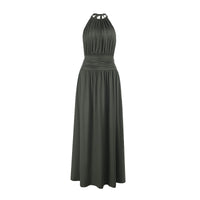 Halter Dress Womens Halter Backless A-Line Dress