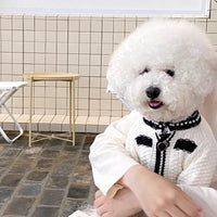 Korean Style Puppy Clothes Pearl Collar Sweater