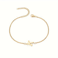 Minimalist Stainless Steel Bracelet With Real Gold Lettering Inside The Cuff