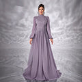 New Elegant Floral Dress With Long Sleeves Made Of Chiffon