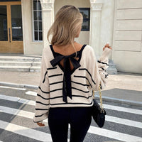 Summer Fat Sister Belly Covering Idle Style Chic Striped Top