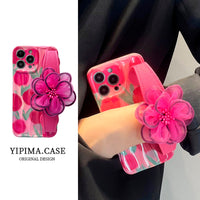 Purple Lace Floral Wristband Phone Case
