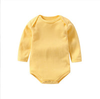 Newborn Solid Color Cotton One-piece Romper Crawl