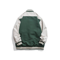 Colorblock Embroidered Baseball Jacket Unisex