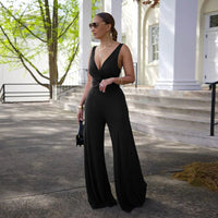 Sexy Deep V-neck Backless Sleeveless Jumpsuit
