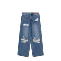 Street Men's Wear Hole Washing Water Wide-leg Jeans