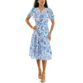 Womens Vacation Casual Fashion Floral Print Waist-Cinching Dress