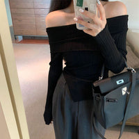 Sexy Hot Girl Off-shoulder Autumn And Winter Base