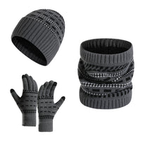 Men's Casual Warm Knitted Hat Set