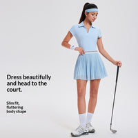 Cool-feel Athletic Polo-Neck Sports Top For Women